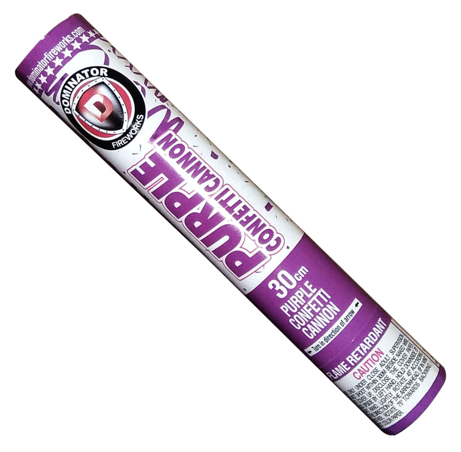 30 Cm Confetti Cannon - Purple  Rectangle Paper And Stripe