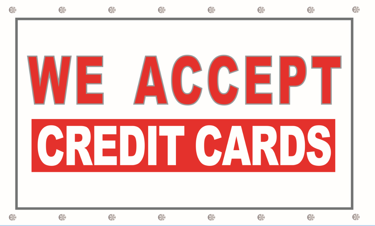 3'X5' Credit Card Accepted